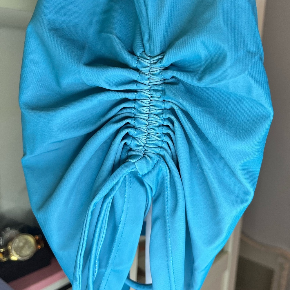 Tropical Teal Swim Tank with Optional Drawstring Rouching - Picture 5 of 7